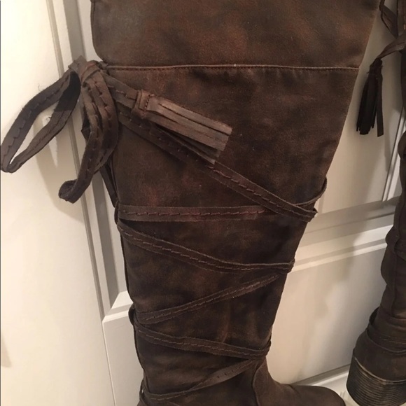 Faux leather over the knee boots - Picture 2 of 7